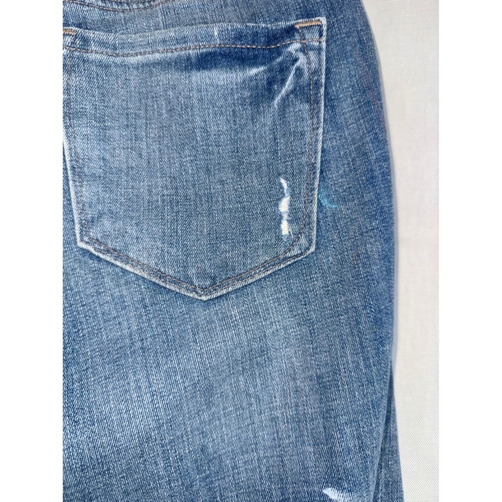 Ann‎ Taylor Loft Relaxed Skinny Paint Splatter Raw Hem Jeans 28/6 cottage, boho - Picture 8 of 10
